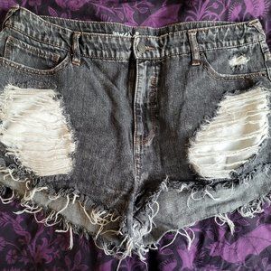 Mossimo Denim High Rise Short Short Distressed Cut-offs
